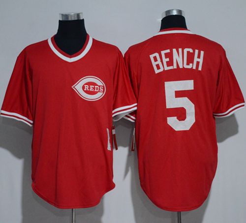 Mitchell And Ness 1983 Reds #5 Johnny Bench Red Throwback Stitched MLB Jersey
